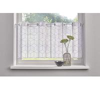 Yaland Volie - Tendina per finestra con occhielli ricamati, tenda trasparente da cucina, tenda corta (altezza x larghezza 30 x 120 cm), 1 pezzo