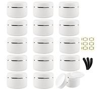 Yalbdopo 15 barattoli bianchi da 30 ml/30 g, con 3 mini spatole ed etichette, contenitori da viaggio in plastica ricaricabili, con coperchi a cupola argentati e fodere interne per trucco, creme,