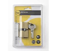 Yale 105023030000201 Cilindro Di Sicurezza Ottonato 35 x 35 mm Cam Lunga Serie 500