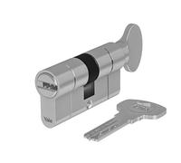 Yale 2100 - Cilindro profilato europeo (brevettato) - Pomello girevole - 30/40 - CK - Nichel satinato - quantità blister 1