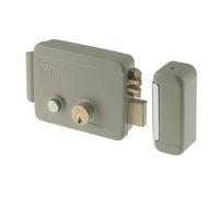 Yale Serratura Elettrica porta Cancelli Elettroserratura da Applicare Doppia mandata con Doppio Cilindro esterno / interno e Pulsante Entrata 70 mm Dx -...