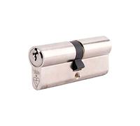 Yale Anti-Bump Euro Cylinder Polished Brass and Nickel Cylinders Lock with extra keys available - kitemark high security British Standard BS EN 1303:2005 lock., Argento