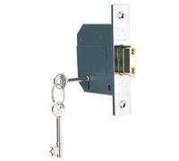 Yale B-BSDL-2.5-CH - Serratura a mortasa a 5 leve, adatta per porte esterne, finitura cromata, 64 mm