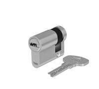 Yale Cilindro europeo 1000 Serie 30/10 mm Nichel satinato Mezzo cilindro, con 5 chiavi incluse per garantire massima sicurezza, perfetto per garage, cantine e magazzini