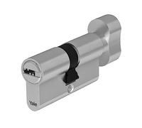 Yale Cilindro Europeo di alta sicurezza con pomolo per serratura YC104KD303504N1 Nichelato, 30/35mm, 4 Chiavi