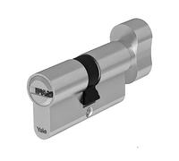 Yale Cilindro Europeo di massima sicurezza con pomolo per serratura YC204KD304005N1 Nichelato, 30/40mm, 5 Chiavi con pista Snake, 14 pin