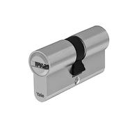 Yale Cilindro Europeo di massima sicurezza per serratura YC201KD323505N1 Nichelato, 32/35mm, Doppio, Frizionato, 5 Chiavi con pista Snake, 14 pin