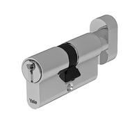 Yale Cilindro Europeo di sicurezza standard con pomolo per serratura YC054KD304003N1 Nichelato, 30/40mm, 3 Chiavi Verticali