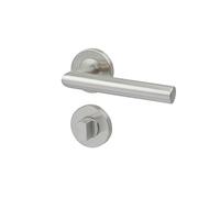 Yale Claire Maniglia con Rosetta per Bagno, Modello 35-S4CL-RRWC-88-3101, Acciaio Inox 304, Satinato, Regolabile, per Porte da Bagno, Facile Installazione