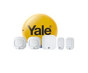 Yale IA-320 Sync Smart Home Alarm Kit da 6 pezzi. Include hub di sincronizzazione allarme, sirena esterna, 1 contatto porta/finestra, 2 rilevatori di movimento PIR, tastiera, funziona con Alexa,
