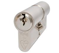 YALE KM4545-NP 1-Star Superior Euro Doppio Cilindro, 3 Chiavi in Dotazione, Alta Sicurezza, in Scatola, Adatto a Tutti i Tipi di Porte, Nickel, 45:10:45 (100 mm)