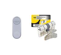 Yale Linus Smart Lock Serratura digitale 05/101200/SI, argento, serratura sicura e senza chiavi & YC2100 - Cilindro di serratura per frizione, YC2100 DB 40X50 NI