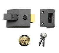 Yale Locks P89 Visi Pack - Serratura a cilindro (60 mm) con serratura a scatto interna, finitura in cromo satinato