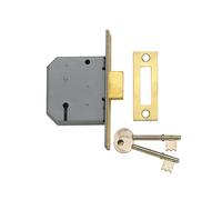 Yale Locks PM322 3 Leva Della Serratura Punto Morto Ottone Lucidato 65mm 2.5in