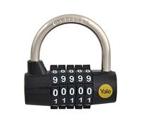 Yale Locks YALY16048, lucchetto con combinazione a cinque numeri in acciaio, 48 mm