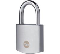 Yale LUCCHETTO 40 mm 3 CHIAVI CORPO OTTONE CROMO SATINATO PER USO ESTERNO