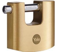 Yale Lucchetto rettangolare in ottone di alta sicurezza Y114B/60/114/1, corpo 60mm, gancio in acciaio indurito, 3 chiavi