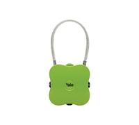 Yale Lucchetto da viaggio a combinazione YP4/41 41 mm verde: corpo in lega di zinco con cavo morbido lungo e codice a 3 cifre regolabile ideale per valigie zaini e borse