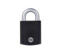 Yale Lucchetto in acciaio temprato di massima sicurezza Y90SB/45/129/1 nero, arco in acciaio indurito al Boro, 3 chiavi