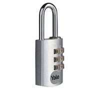 Yale Lucchetto in alluminio a combinazione YE3CB/20/121/1/S oro, corpo 20mm, arco in acciaio, combinazione a 3 cifre