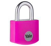Yale Lucchetto in alluminio YE3B/25/112/1/P rosa, corpo 25mm, arco in acciaio, 3 chiavi