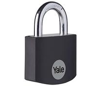 Yale Lucchetto in alluminio YE3B/32/116/1/BK nero, corpo 32mm, arco in acciaio, 3 chiavi