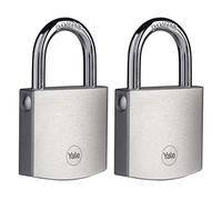 Yale Lucchetto in Ottone Y120B/50/127/2: 50 mm Confezione da 2 con Arco in Boro, Doppia Chiusura, Cilindro a 5 Pin, Ideale per Esterni