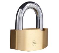 Yale Lucchetto in ottone Y2B/80 80 mm: corpo pesante con doppia chiusura e arco in acciaio temprato per la protezione sicura di oggetti e strutture di grandi dimensioni