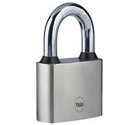 Yale Lucchetto Y112/50 Arco standard 50 mm in ferro placcato nichel con arco in acciaio temprato e meccanismo a disco per sicurezza avanzata in ambienti esterni