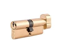 Yale PKMT3535-PB - Serratura a cilindro Euro 1 stella KM Superior - Giro a rotazione - 35/35 (80 mm) / 35:10:35 - Finitura in ottone - Alta sicurezza