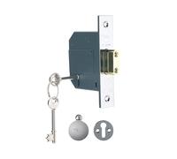 Yale PM562 BS Serratura a Mortasa a 5 Leva a Doppia Mandata, Cromata, 81mm