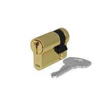 Yale Security 10-0551-0030-00-0211 Yale 500 Plus Serie Euro-Profilz - Hälfte - 30 - Cilindro Profilato Poliert Messing, nichel satinato