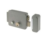 Yale Serratura Elettrica porta Cancelli Elettroserratura da Applicare Doppia mandata con Doppio Cilindro esterno / interno e Pulsante Entrata 70 mm Dx -...