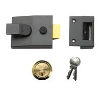 Yale Locks P89 Visi Pack - Serratura a cilindro (60 mm) con serratura a scatto interna, finitura in cromo satinato