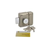 Yale Serratura per porta manopola/cilindro, apertura a bottone interno, chiave esterna, diametro 23 mm, lunghezza 50 mm, 6 perni YV26BT-50, anti grimaldello, foratura, trazione, 5 chiavi