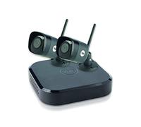 Yale SV-4C-2DB4MX - Sistema di videosorveglianza connesso senza fili a 4 canali, 2 telecamere WIFI HD 4MP H.265 per esterno (IP67), visione notturna, disco rigido da 1 TB