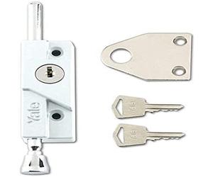 Yale V-8K116-WH Bullone Multiuso per Porta, Adatto per Fissare Porte scorrevoli Singole o Doppie in Alluminio, Bianco