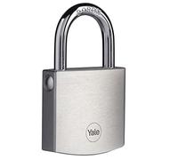 Yale Y110B/50/126/1 - Lucchetto di sicurezza Y120DB/50 50 mm ottone cromato: corpo massiccio con doppia chiusura cilindro a chiave e arco in acciaio al boro antitaglio per cancelli garage e cassette