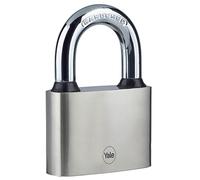 Yale Y112/70/137/1 Lucchetto da 70 mm Argento con Arco Standard, Meccanismo a Disco e Serratura a Chiave, Grillo in Acciaio Temprato, Testato EN12320 con Rating CEN 2, Ideale per Uso Esterno