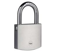 Yale Y120DB/60/135/1 - Lucchetto Alta Sicurezza in Ottone Cromato 60 mm, Arco in Boro, Doppia Chiusura, Resistente per Esterno, Testato EN12320, per Garage e Cancello