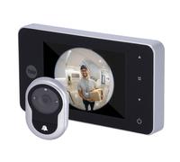 Yale Spioncino Elettronico Digitale Auto-Imaging 45-4500-1440-00-60-01, Argento, Visualizzazione dal Vivo , Telecamera di Alta Qualità, Angolo di Visione 105°, Registra Immagini, 140 x 77 x 16 mm