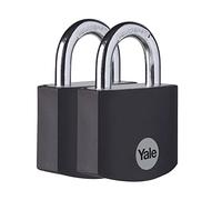 Yale YE3B/38/119/2/BK Lucchetto in Alluminio di Sicurezza Standard da 38 mm, Nero, 38mm-2er-Pack