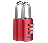 YALE YE3CB/28/126/2/CO Combinazione in Alluminio 28 mm PK2 Red Effect, Rosso-2 Pezzi, 28mm