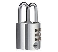 YALE YE3CB/28/126/2/S Combinazione in Alluminio 28 mm pk2 Silver Effect, Argento-2 Pezzi, 28mm