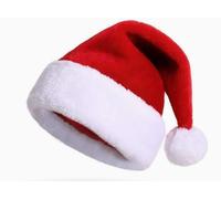 Yalebeno White Plush Christmas Hat | Suitable for Christmas parties, holiday celebrations, kids and adults(Adult(30 * 40),Short)
