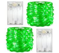 Yalilong Confezione da 2 luci a LED a goccia di rugiada a batteria, mini luci con funzione timer, per feste in casa, decorazioni natalizie/Halloween, 6 ore on/18 ore di spegnimento, 30 LED, 10 piedi (verde)