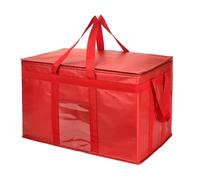 Yalin Grande borsa termica in polistirene per mantenere i cibi caldi o freddi, borsa riutilizzabile con doppia cerniera per la spesa, 58,4 x 38,1 x 35,6 cm (larghezza x altezza x profondità), rosso