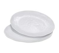 Yalin Piatto da portata ovale grande, 40,6 cm, ideale per ristoranti, bistecche, insalate e tutti i giorni, set di 2 piatti piani bianchi