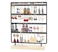 YALiya 110 Fori Espositore Orecchini, 5 Piani, Porta Orecchini con Base in Legno, 36 x 26.5 cm Porta Orecchini Organizer, Adatto Riporre, collane,Borchie e Altri Gioielli