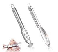YALiya 2 Pezzi Squamatore Pesce, Squamatore for Pesce in Acciaio Inossidabile, Raschietto Pesce Pulizia Pesce, Raschietto Pesce Pulizia Pesce, per Squame di Pesce più Veloci e Facili Rimuovere
